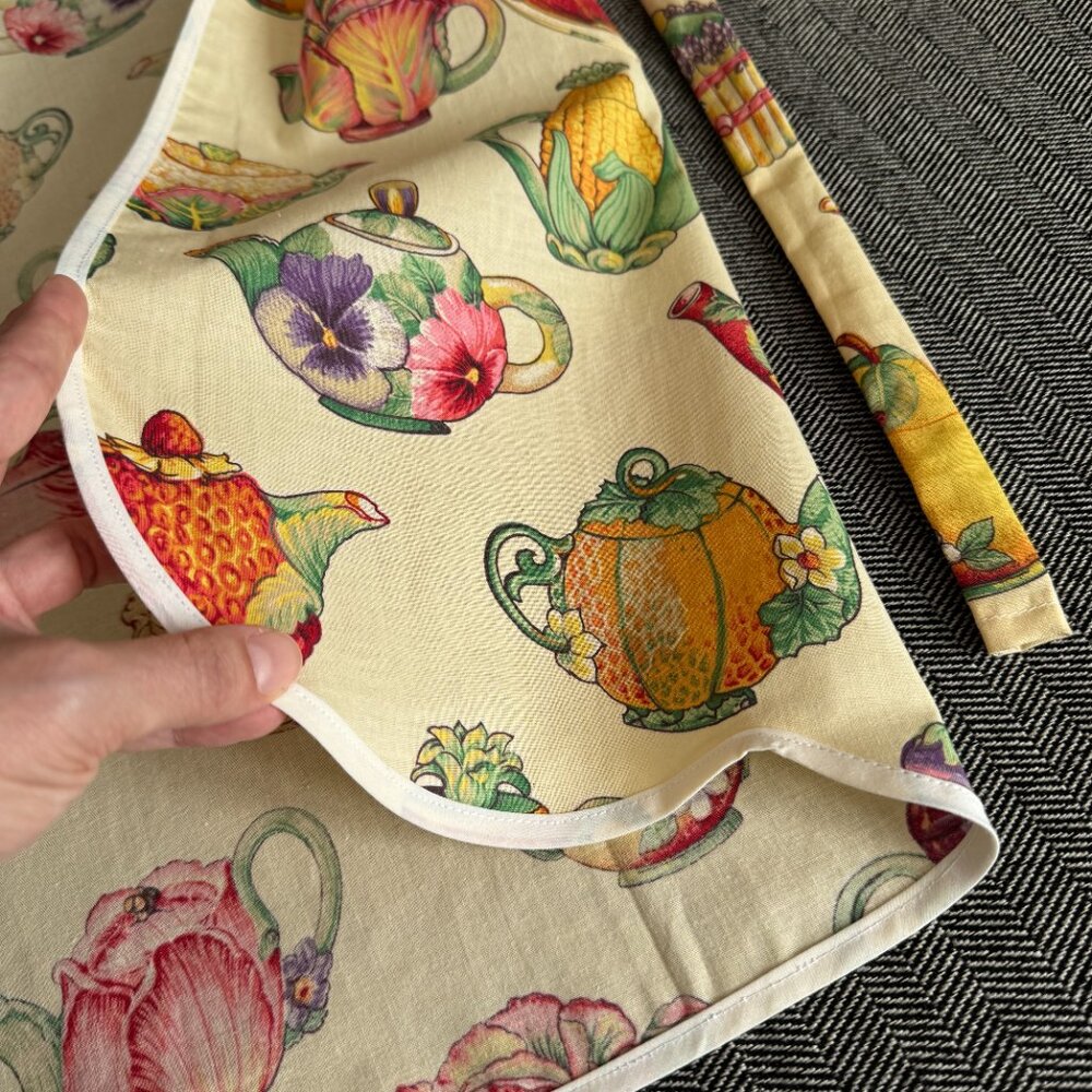 Full Apron Adorable Teapots Baking Cooking Crafting Workwear - Picture 13 of 16